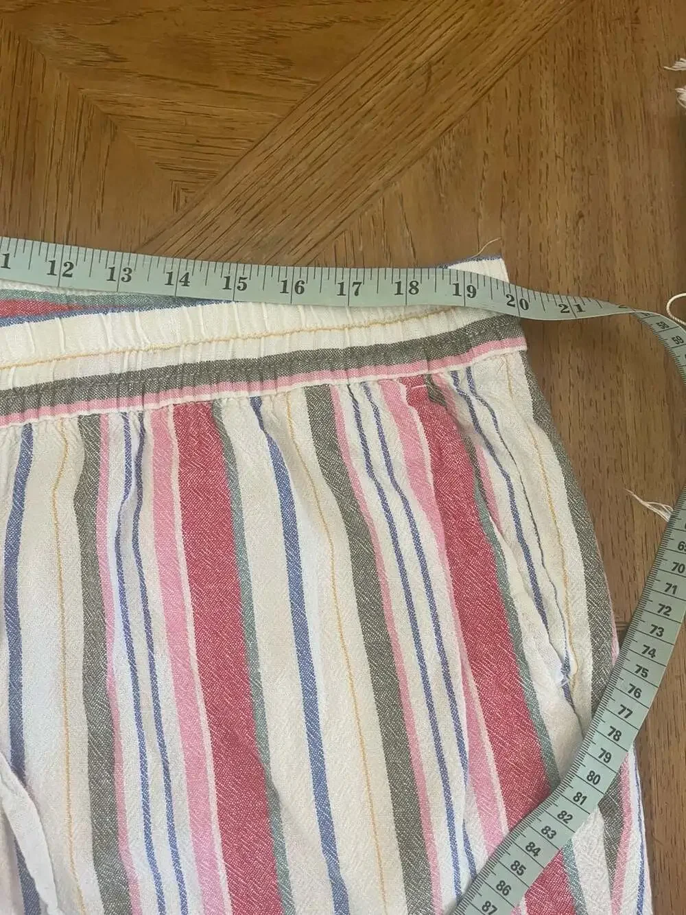 Old Navy Women's Plus Size Linen Blend Striped Drawstring Wide Leg Pants - Picture 9 of 11